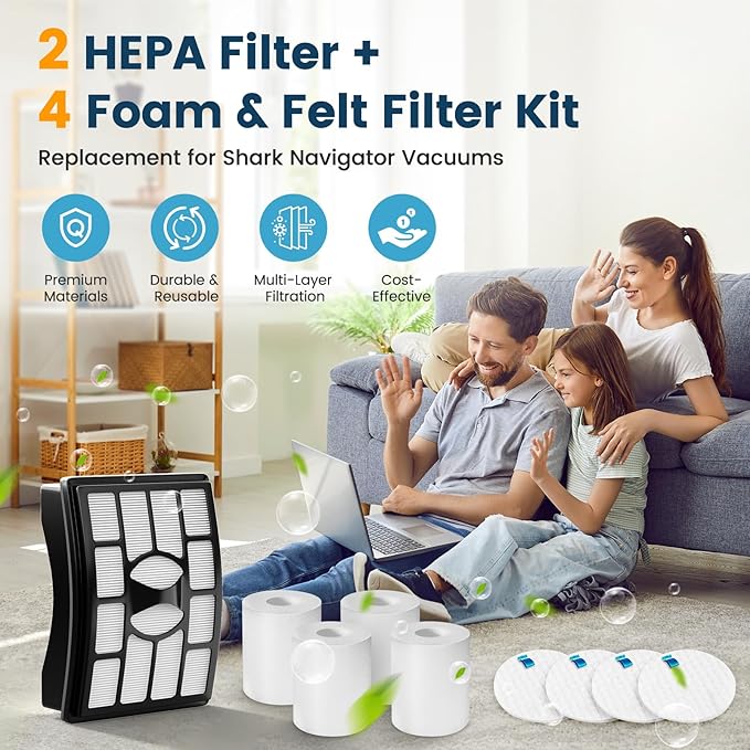 Colorfullife Filters for Shark Rotator Pro Lift-Away NV500, NV501, NV502, NV503, NV505, NV510, NV520,NV552,UV560, Xff500 Xhf500 (Not Fit NV650,NV750 Series)