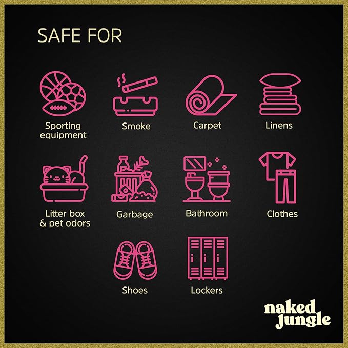 Naked Jungle Premium Plant-Based Odor Eliminator for Strong Odors, Air Freshener Spray, Non Toxic Air Fresheners For Home, Room Deodorizer, No Added Fragrances (16oz, 24oz & 32oz)