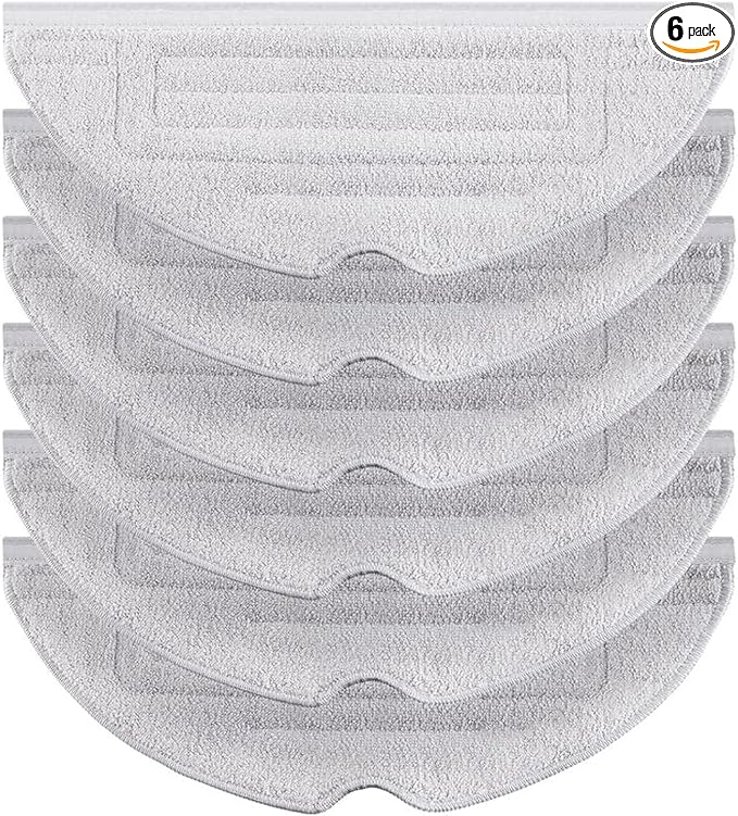 6 Pcs Mop Cloth Pad for Roborock S8 / S8+ / S7 MaxV Ultra / S7 Pro Ultra / VibraRise Mopping Pad Replacement Accessory (Light Gray)