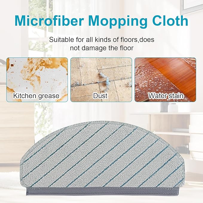 Mop Pads Replacement for Yeedi C12 PRO PLUS/C12 PLUS/C12 Robot Vacuum Cleaner, Include Washable and Reusable Soft Microfiber Mop Pads Accessories Part（6 Pack）