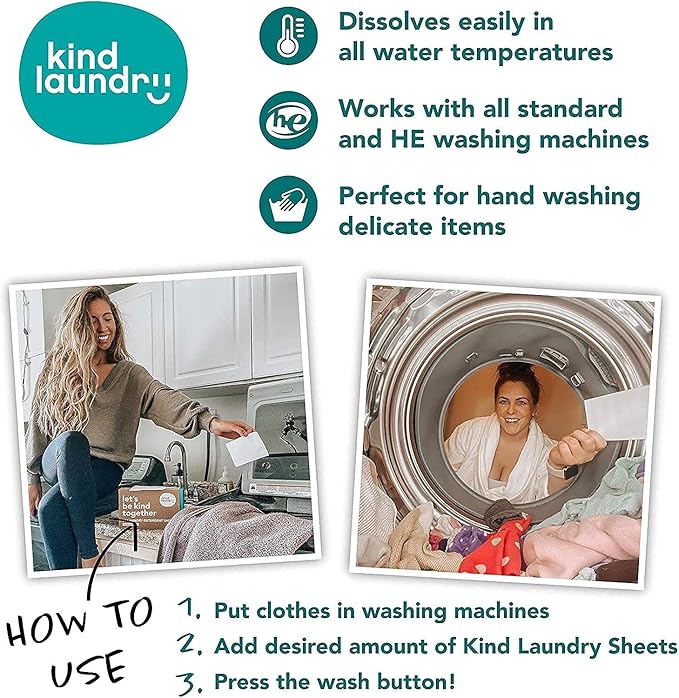 KIND LAUNDRY Detergent Sheets (Unscented) and Vegan Stain Remover Bar & Pre-Treater
