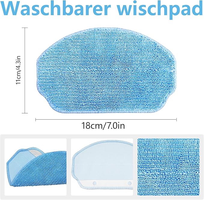 Mop Pads Accessories for MAMNV BR150, BR151, for ZCWA BR150, BR151, for ONSON BR150, BR151, for MANVINS G20 Robot Vacuum Cleaner, Reusable Microfiber Mop Pads Replacement Part Attachment