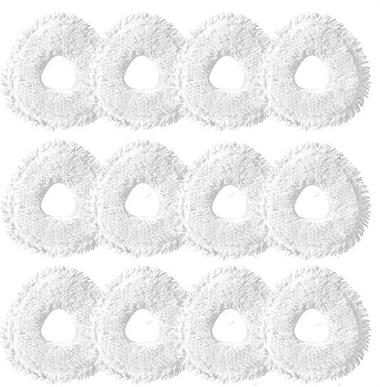12 Pack Replacement Mop Pads Compatible with Narwal Freo X/Z Ultra Z10 Freo Pro J3 J4 YJCC012 YJCC015 Microfiber Resuable Mop Cloth Robot Vacuum Cleaner Accessories, White