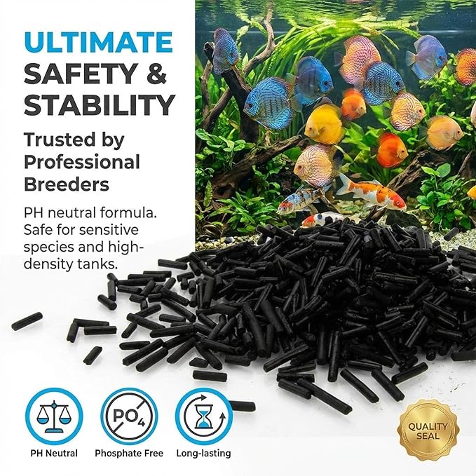 Sukh Activated Carbon Pellets - Activated Charcoal Bulk Carbon for Aquarium Charcoal Pellets for Waterbox Aquariums Pond Fish Tank (2.7, Pounds)
