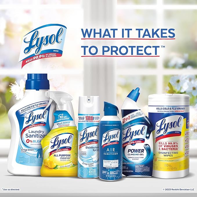 Lysol Automatic In-The-Bowl Toilet Cleaner, Cleans and Freshens Toilet Bowl, Lemon Breeze Scent, (Pack of 8)