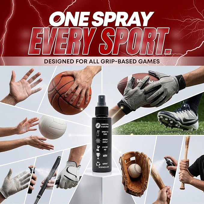 Ballers Choice Grip Restore & Cleaner – Best Grip for Basketball, Golf, Football, Volleyball, and Baseball Grip Spray – Restores Shoe & Grip Traction, Restores Control & Consistency