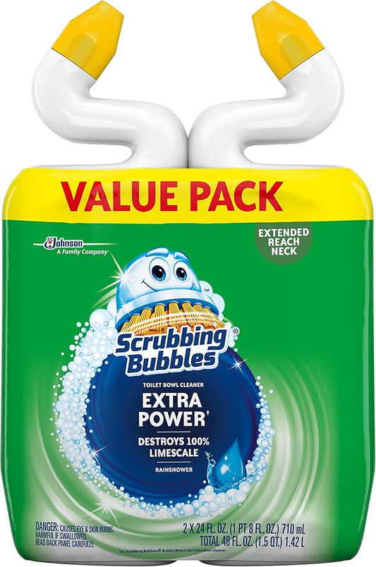 Scrubbing Bubbles Extra Power Toilet Bowl Cleaner, Rainshower, 1 Squeeze Bottle, 24 oz, (Pack of 2)