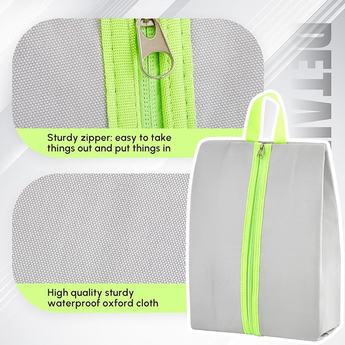 1 Pcs Smell Proof Cleat Bag for Sports, 4 Layer Odor Absorbing Soccer Football Baseball Golf Shoe Bag, Waterproof Mud Resistant Shoe Storage Pouch Fits up to Size 14 (Gray)