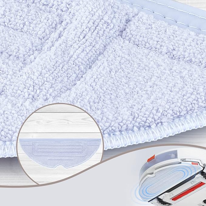 6 Pcs Mop Cloth Pad for Roborock S7 / S7+ / S7 MaxV / S7 MaxV Plus / S7 MaxV Ultra / S7 Pro Ultra / S8 / S8+ Robot Vacuum Microfiber VibraRise Mopping Pad Replacement Accessory (Blue Gray).