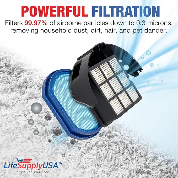 Vacuum Filter Replacement + Exhaust HEPA Kit Compatible with Hoover T-Series WindTunnel Bagless Upright Vacuum Cleaners, # 303173001 and 303172002 by LifeSupplyUSA