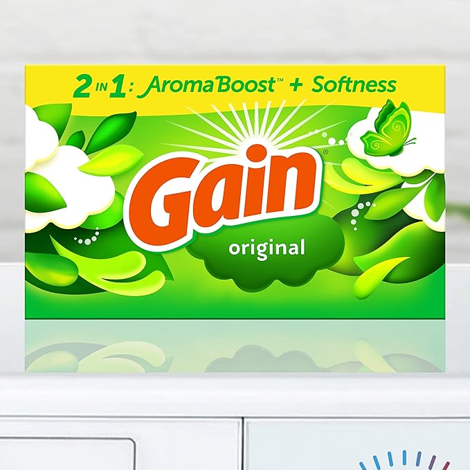 Gain Dryer Sheets Fabric Softener, Original Scent | 240 Count | Pack of 2