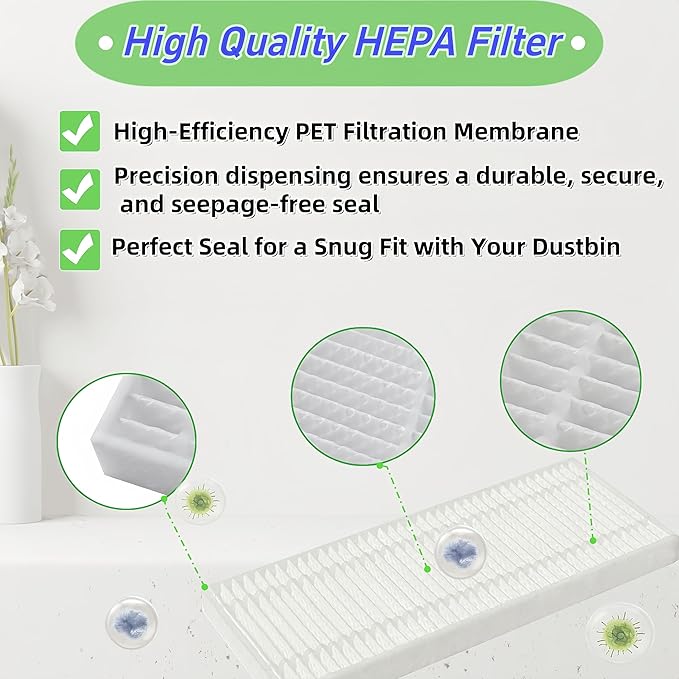 ROPVACNIC Replacement Parts for ROPVACNIC S1 Tipdiy G90 VIPSUN Z1 Betboyles V75S PrettyCare C2 Robot Vacuum Accessories 6 Side Brush 4 Filter 4 Mopping Pad