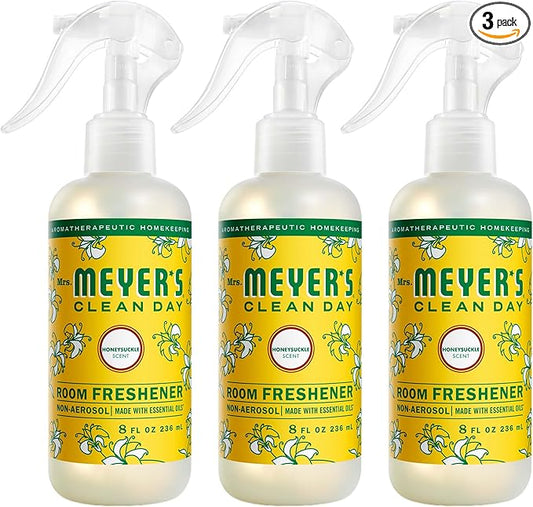 MRS. MEYER'S CLEAN DAY Room Spray, Honeysuckle Scent, 8 Fl Oz Bottle - 3 Pack