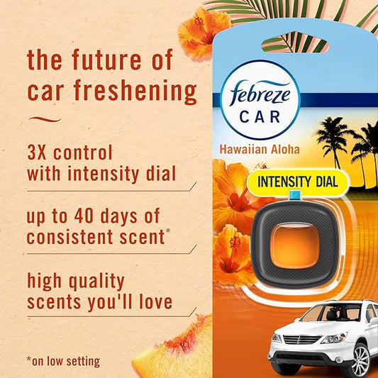 Febreze Car Odor-Fighting Air Freshener Vent Clip, Hawaiian Aloha, 1 count, .06 oz