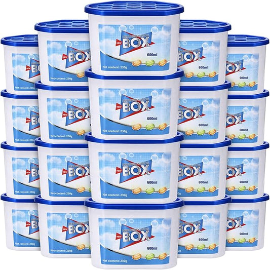 LemonRoad 20 Pack Moisture Absorbers 20 oz 600 ml Humidity Absorber Boxes Portable Compact Dehumidifier for Closet Bathroom Car Boats Kitchen Basement Odor Remover, 4.1 x 6.1 x 3.3 Inch