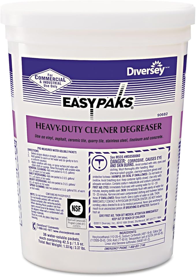 Easy Paks 990682 Heavy-Duty Cleaner/Degreaser 1.5oz Packet 36/Tub 2 Tubs/Carton