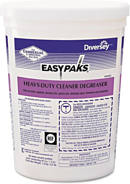 Easy Paks 990682 Heavy-Duty Cleaner/Degreaser 1.5oz Packet 36/Tub 2 Tubs/Carton