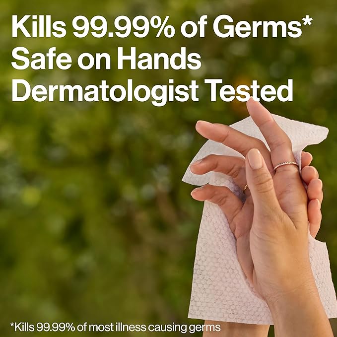 The Honest Company Grapefruit Grove Sanitizing Wipes, Kills 99.99% of Germs, Safe for All Hands, Antibacterial, Dermatologist Tested, 50 Count