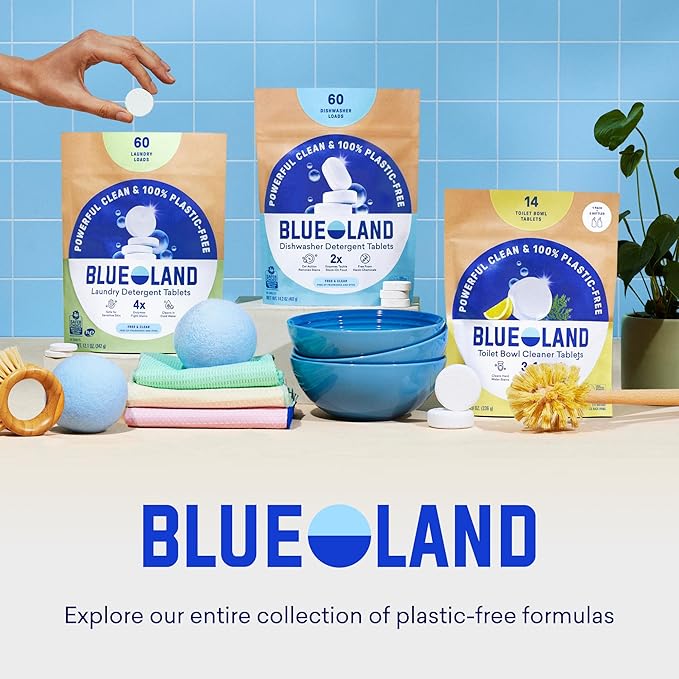 BLUELAND Multi-surface Cleaner, 4-Pack Refill, Fresh Lemon Scent, All-Purpose, Eco-Friendly Cleaning Supplies, 4 x 24 Fl oz