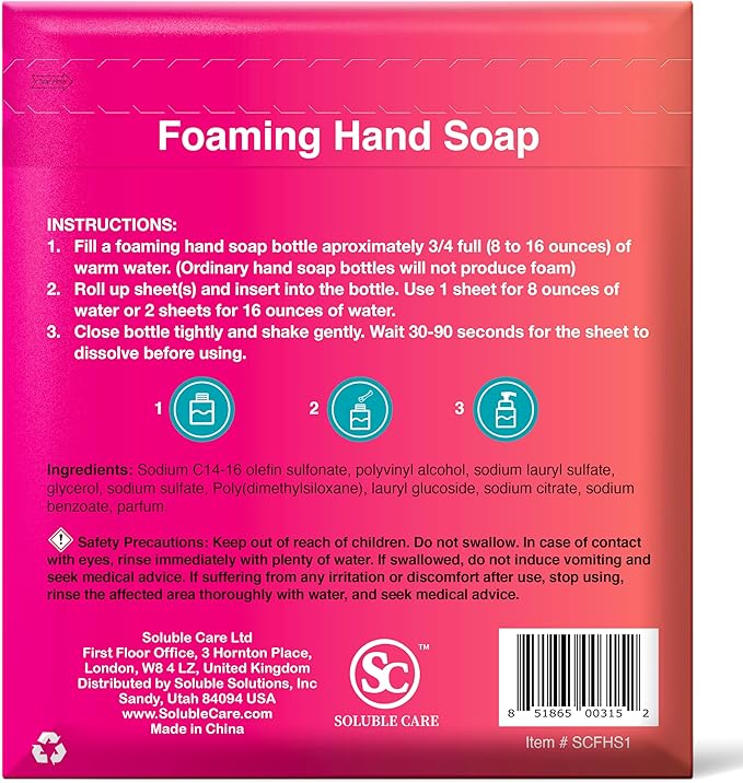 Foaming Hand Soap Dissolvable Sheets + Free 4-Sheet Bonus Pack (Sustainable, Earth-Friendly Cleaning Solution) - Coconut Scent