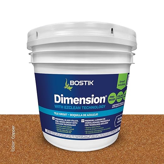 BOSTIK EZ Clean Dimension 9lb Premixed Tile Grout – Copper H720 | Professional Grade | Easy Apply & Clean, Glass-Filled Translucent Reflective, Stain & Crack Resistant, Fast Drying