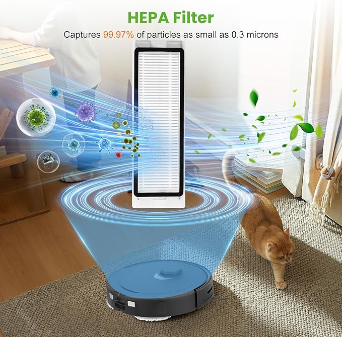 26 Pack Replacement Accessories for Roborock Q Revo【Not for Qrevo S/Pro/Plus/MaxV】Robot Vacuum Cleaner, 2 Main Brush 6 Side Brush 4 HEPA Filter 6 Mop Pads 6 Dust Bags 1 Cleaning Brush 1 Screwdriver