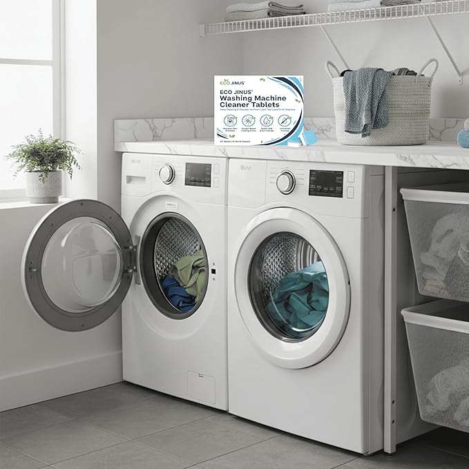 Washing Machine Cleaning Tablets Washer Cleaner & Descaler, 24 Count (12-Month Supply) for Front Load, Top Load & HE Washers | Appliance Maintenance & Residue Removal