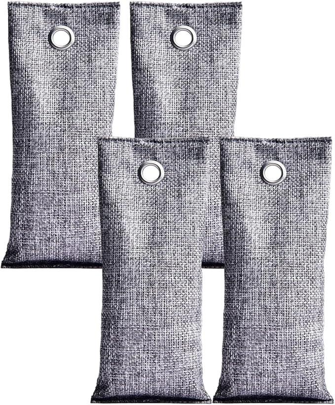 Activated Charcoal Odor Absorber Natural Bamboo Charcoal Air Purifying Bags Air Freshener for Home Closet Car Office, 70g Activated Bags, Bamboo, Odor Absorber