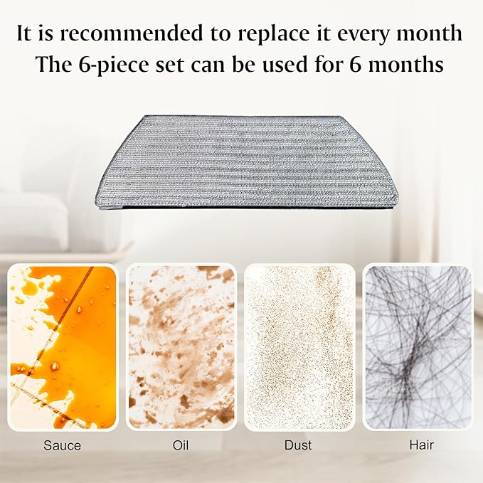 6-Pack Mop Pads Set for Shark AV2800ZE RV2820YE RV2820ZE AV2820S AV2820AE RV2800AE RV2800S