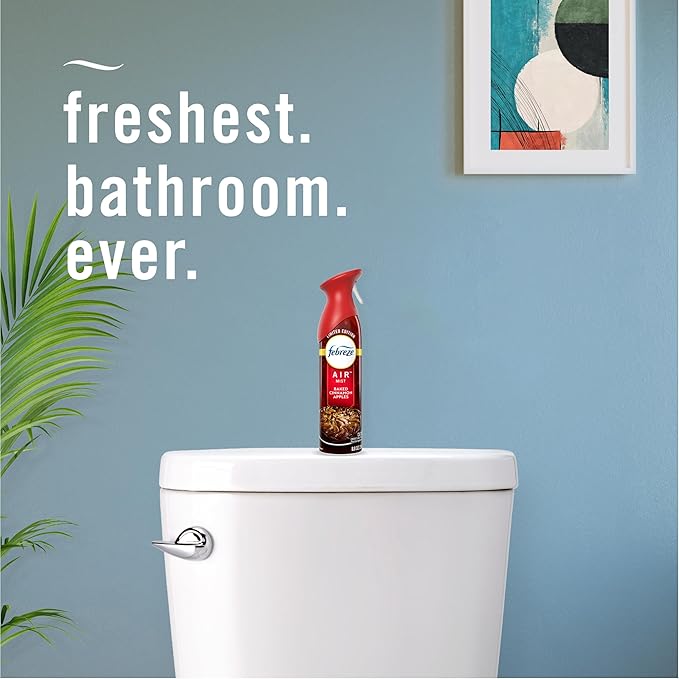 Febreze Air Mist Air Freshener Spray, Odor-Fighting Room Spray, Air Fresheners for Home and Bathroom and Kitchen, Aerosol Can, Baked Cinnamon Apples Scent, 8.8oz, 2 Count