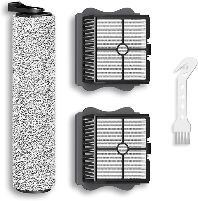 1+2 Pack iFloor 3/ S3 Brush Roller and HEPA Filter Set Compatible with Tineco iFloor 3/ Floor One S3 Cordless Vacuum Cleaners, 1 Pack Brush Roller + 2 Pack Vacuum HEPA Filters + 1 Pack Cleaner Tool