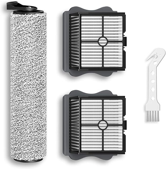 1+2 Pack iFloor 3/ S3 Brush Roller and HEPA Filter Set Compatible with Tineco iFloor 3/ Floor One S3 Cordless Vacuum Cleaners, 1 Pack Brush Roller + 2 Pack Vacuum HEPA Filters + 1 Pack Cleaner Tool