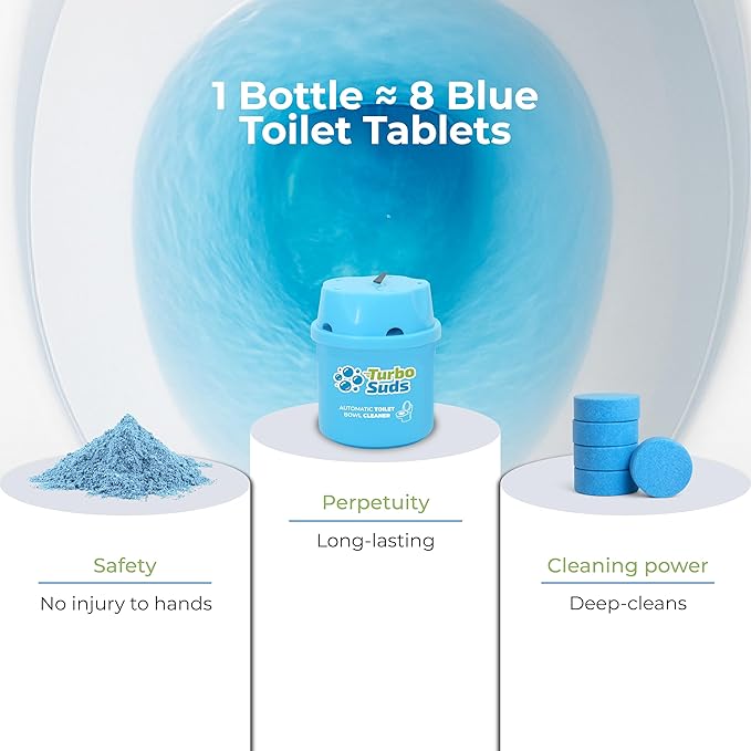 Ultra-Long Lasting Toilet Bowl Cleaners – 6 Pack Automatic Toilet Tank Cleaning Bottles Tablets, Long-Lasting Stain & Odor Control, Septic-Safe, Blue Water, Fresh Scent