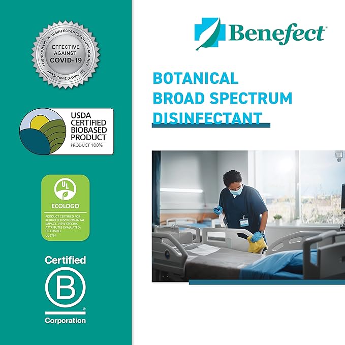 Benefect Botanical Broad Spectrum Disinfectant, 5 Gallon, Lemon & Spice Scent, Hospital Grade Disinfectant & Tuberculocide, Kills Over 99.99% of Germs, No Rinsing or Wiping Required