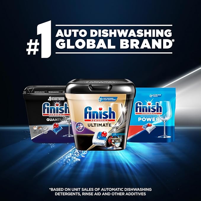 Finish Quantum Dishwasher Pods, No Pre-Rinse Dishwasher Detergent Soap Removes 24HR Dried-On Stain and Grease, Leaving a Virtually Spotless Shine,168 Count, Pack of 2