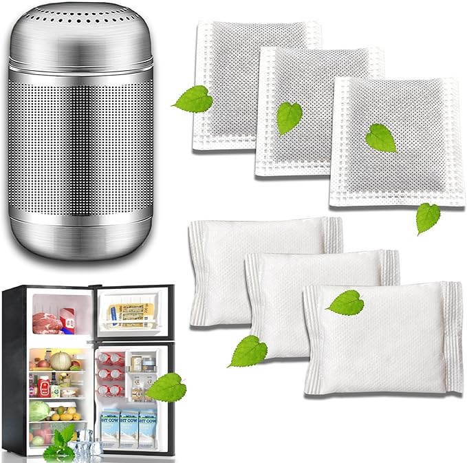 Upgrade Refrigerator Deodorizer, Refrigerator Odor Eliminator, Baking soda and Charcoal Air Purifiers have dual effects