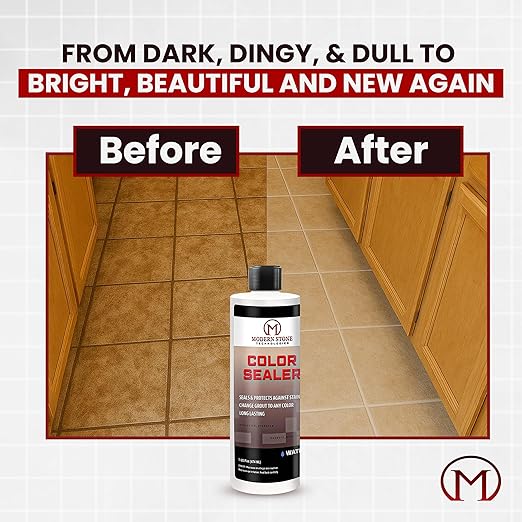 MODERN STONE TECHNOLOGIES® Color Sealer – Matches Custom® Grout Colors- Restores/Changes & Stainproofs Grout Color | Water-Based, Non-Toxic, Easy to Use | for Ceramic Tiles | #52 Tobacco Brown