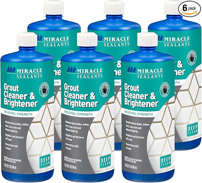 Miracle Sealants Industrial Strength Grout Cleaner and Brightener, Quart, 6 Pack
