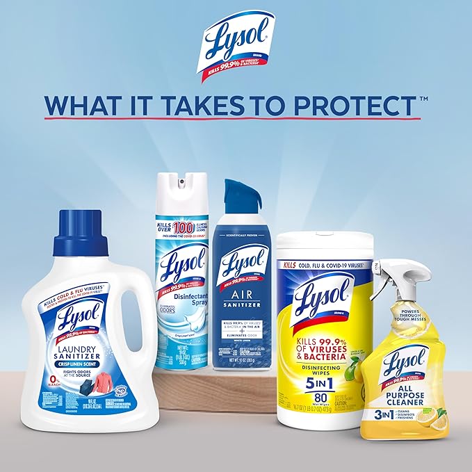 Lysol Power Limescale Remover Bathroom Cleaner Spray, Hard Water Stain Remover, Disinfecting Multipurpose Cleaner for Shower & Bathtub, Tough on Lime & Calcium, 0% Bleach, Atlantic Fresh Scent, 32oz