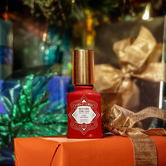 Poo-Pouri Before-You-Go Holiday Toilet Spray, Berry and Bright, 2 Fl Oz - Cranberry, Cinnamon and Balsam Fir