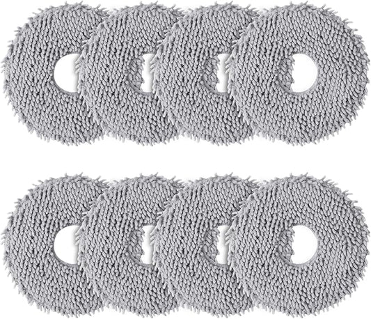8 Pack Mop Pads for Roborock Saros 10R/QV 35A/Qrevo S/Qrevo Master/Qrevo Curv/Qrevo Slim/Qrevo Plus/Q Revo/Qrevo Pro/Qrevo Edge Robot Vacuum Cleaner, Washable & Reusable Microfiber Mop Cloths