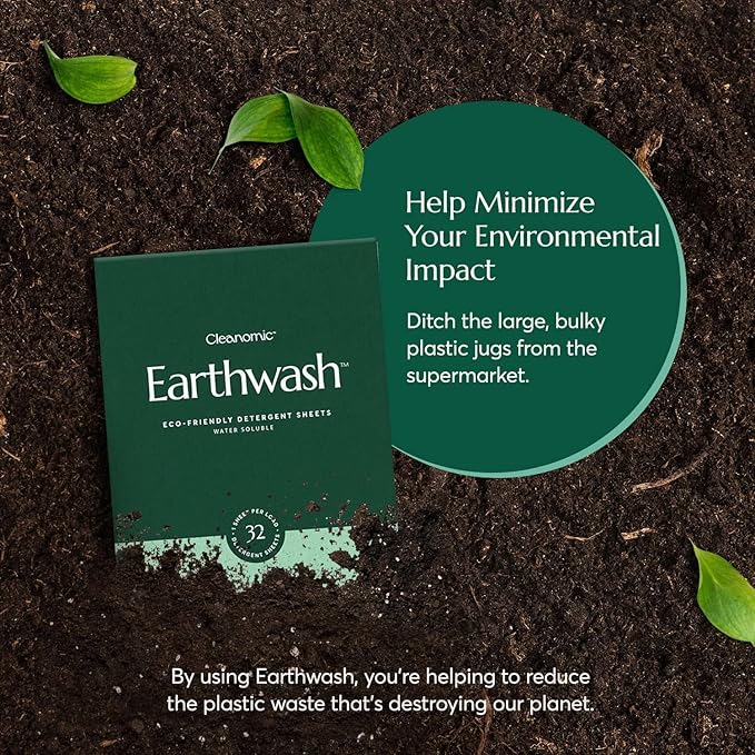 Earthwash Laundry Detergent Strips Scent-Free Hypoallergenic - Ideal for Travel & Home - 160 Strips
