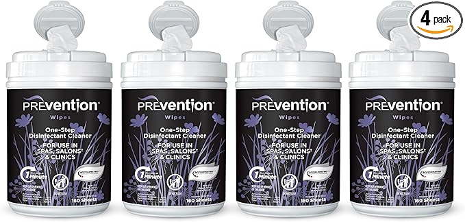 Prevention Wipes – Multi-Surface Cleaning Wipes – Canister, 160 Count (Pack of 4)