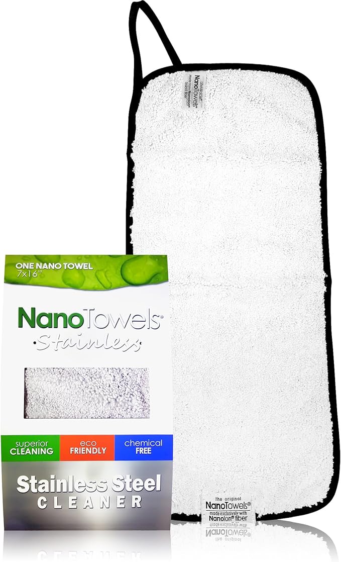 Stainless Steel Cleaner 3-Pack | The Amazing Chemical Free Stainless Steel Cleaning Reusable Wipe Cloth | Kid & Pet Safe | 7x16 (3 pcs)