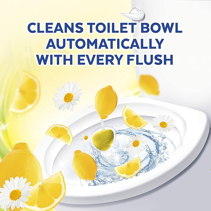 Lysol Automatic In-The-Bowl Toilet Cleaner, Cleans and Freshens Toilet Bowl, Lemon Breeze Scent, (Pack of 8)