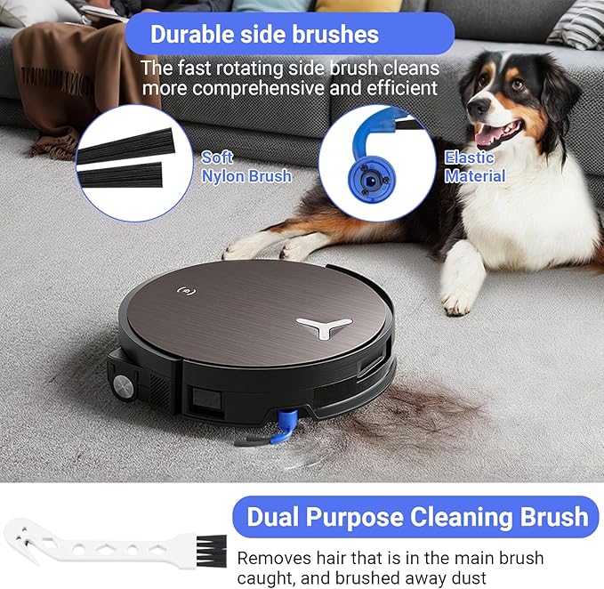 17 Pcs X11 OmniCyclone Replacement Accessories kit for Ecovacs Deebot X11 OmniCyclone, 1 Main Brush 2 Roller Mop 4 Sponge Filter 4 Side Brush 4 HEPA Filter 1 Screwdrivers 1 Clean Brush