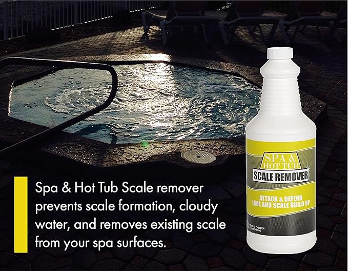 Spa & Hot Tub Scale Remover - Quart - Hot Tub & Spa Descaler, Scale Stain & Lime Stain Remover
