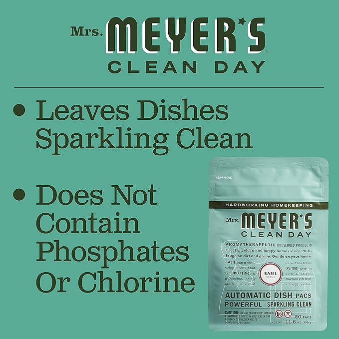 MRS MEYER'S Basil Dishwasher Packs, 11.6 OZ