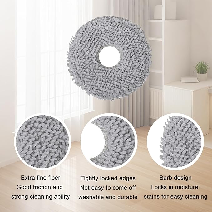 8 Pack Mop Pads Fit for Roborock QV 35A/Saros 10R/Q Revo/Qrevo S/Qrevo Pro/Qrevo Plus/Qrevo Master/Qrevo Slim/Qrevo Curv/Qrevo Edge Robot Vacuum Cleaner, Washable Mop Pad Replacement Accessories
