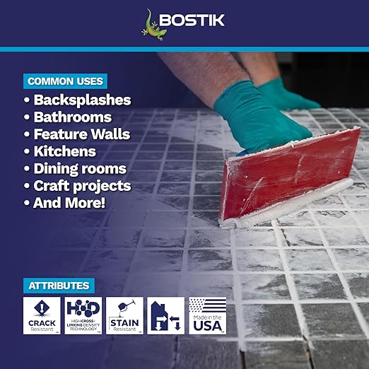 BOSTIK EZ Clean Dimension 9lb Premixed Tile Grout – Amber H621 | Professional Grade | Easy Apply & Clean, Glass-Filled Translucent Reflective, Stain & Crack Resistant, Fast Drying